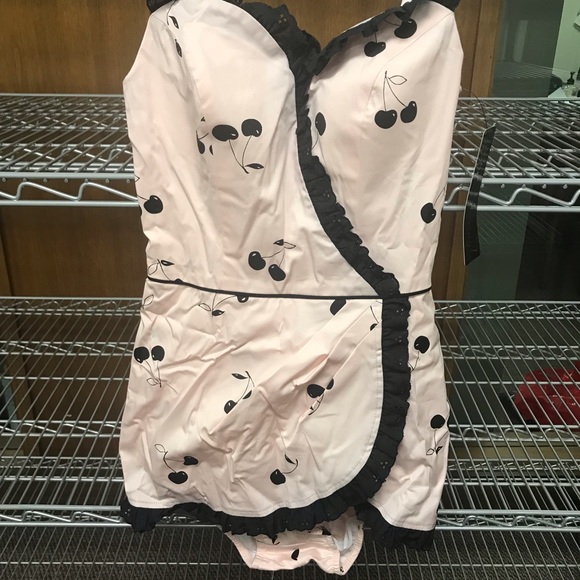 Stop Staring Retro Swimsuit Cherries NWT Pinup - Picture 2 of 5